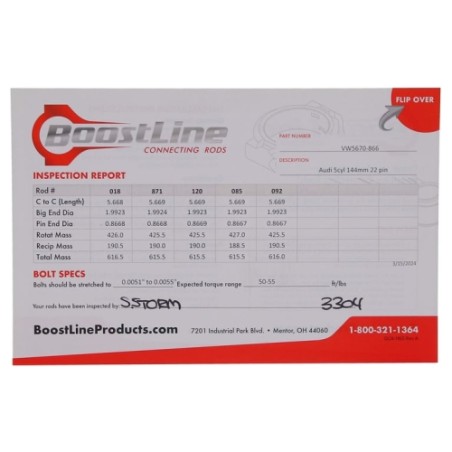 kit bielles forgées Boostline Audi TTRS 5 Cyl 144mm 22mm