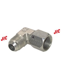 Raccord acier AN4 90° mâle / femelle