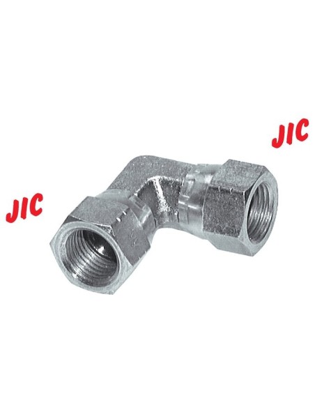 Raccord acier AN4 90° femelle / femelle