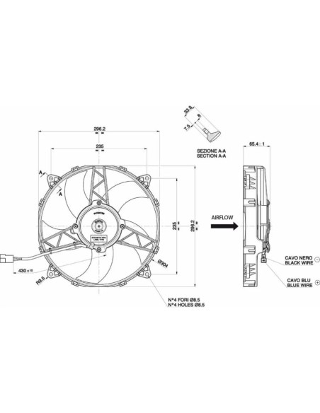 Ventilateur SPAL diamètre 280 mm Aspirant 2090 m3/h - SWAPLAND -
