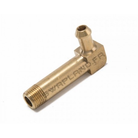 Raccord 90° 1/8 NPT long vers 6 mm